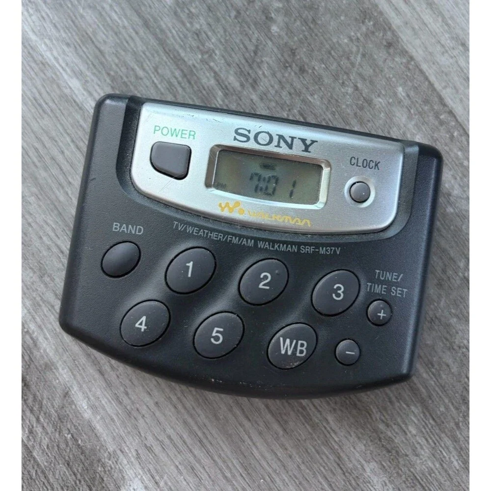 Sony Walkman SRF-M37V Portable Radio AM FM Weather Band Works Belt Clip